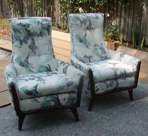 Pr. Mid Century Modern Kagan style Arm chairs  