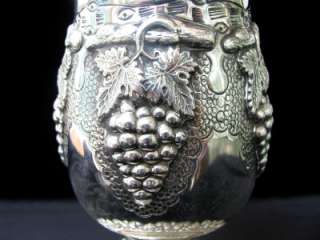 Impressive Sterling Silver Wine Goblet Cup Judaica  