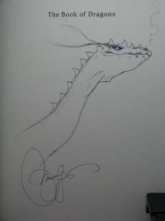 signed + drawing, The Book of Dragons by Michael Hague  
