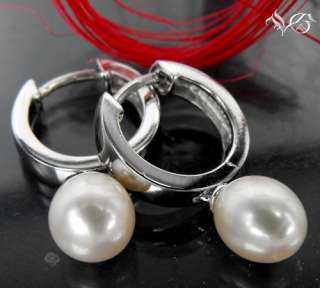 Creole / Creolen 2 Perlen , Ohrhänger 925 Silber  