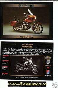 1983 HARLEY DAVIDSON FXRT SPORT GLIDE MOTORCYCLE CARD  