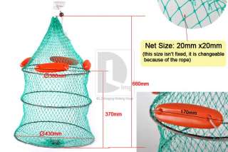 Nylon Fish Cage Portable Minnow Fishing Lure Trap Cast Net 43 cm 