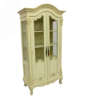 French style furniture Linen / display cabinet ivory bookcase painted 