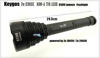 8500Lm 7x CREE XM L XML T6 LED Flashlight Torch KEYGOS 7T6 18650 26650 