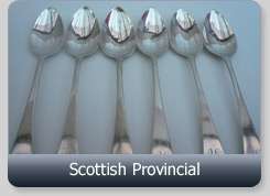 Scottish Provincial spoons forks flatware items in Hallmarked Solid 