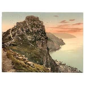 Photochrom Reprint of Castle Rock in the Valley of Rocks, Lynton and 