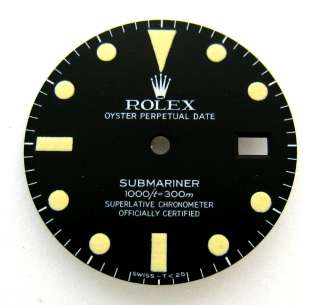   Original Rolex Submariner 16610 Dial For Transition Subs Date 1984 86