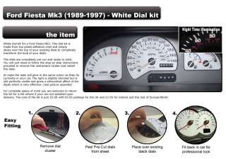 FORD FIESTA Mk3 (1989 1997)   140mph WHITE DIAL KIT  