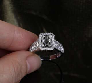   Cut    .85ct DIAMOND 14K WHITE GOLD SEMI MOUNT Halo Engagement RING