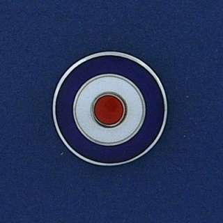 925 Sterling silver roundel tie tac lapel pin badge [ spitfire / RAF 
