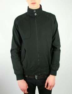 JET BLACK ZIP THROUGH HARRINGTON JACKET WITH RED CHECK LINING BY 