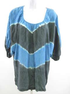 MATTY M Blue Tie Dye Silk Oversized Blouse Top SZ Small  