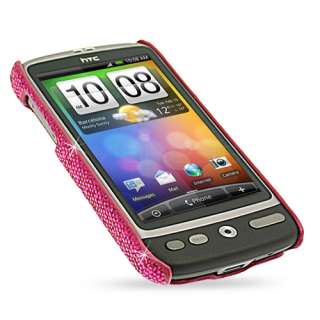 Magenta Sparkle Glitter Hard Case Cover for HTC Desire  