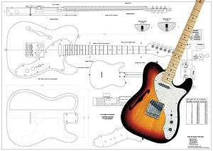 A0 Luthier guitar & bass making template plans. Fender Telecaster 