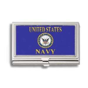  US Navy Insignia Business Card Holder Metal Case Office 