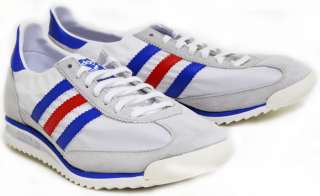 Adidas SL72 Trainers In White/Blue/Poppy  