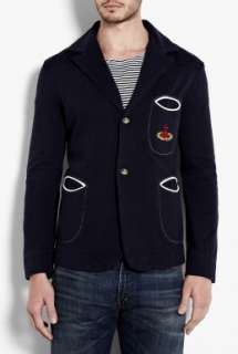    Navy Piped Pocket Sporting Jersey Blazer by Vivienne Westwoo
