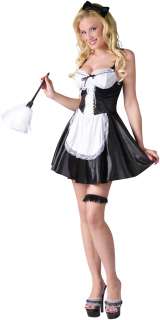 Flirty French Maid Adult Costume   Includes dress and hair accessory 