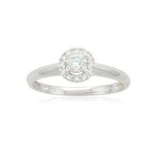 Sterling Silver Circle Cluster Diamond Ring (0.15 cttw, I J Color, I2 