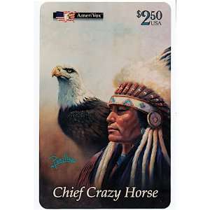 Collectible Phone Card $2.50 Chief Crazy Horse, Mighty Sioux, Oregon 