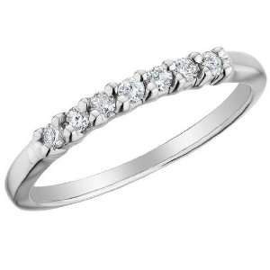   Anniversary and Wedding Band 1/5 Carat (ctw) in 14K White Gold, Size 9