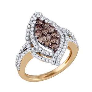 10k Rose Gold Ring 1.58 ct Rich Chocolate Diamond & White Form an Eye 