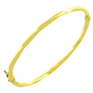  10 Karat Yellow Gold 3 mm Twisted Hinged Bangle Jewelry