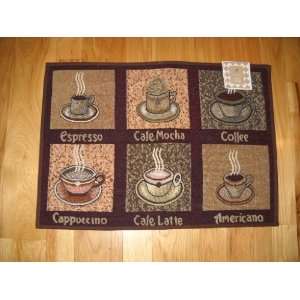 152974846 Coffee Brands Kitchen Throw Rug Cafe Rugs Tapestry Mocha 