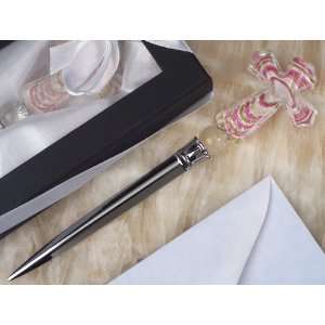  Murano art deco collection letter opener pink glass cross 