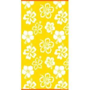 Nautica Floral 40 x 72 Beach Towel Yellow 