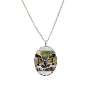    Necklace Oval Charm Great Horned Owl Artsmith Inc Jewelry