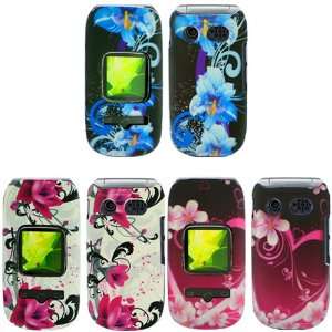 iFase Brand Pantech Breeze III P2030 Combo Blue Flower Protective Case 