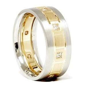    Platinum & 18k Gold Princess Cut Diamond Wedding Ring Jewelry