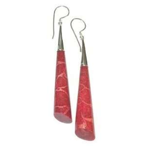  Red Coral Drop Earrings