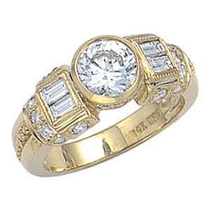   64 ct GIA CERTIFIED diamond ring antique style gold 