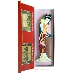   Traditional Chinese Artistic Wood Comb Gift Set  ma gu xian shou