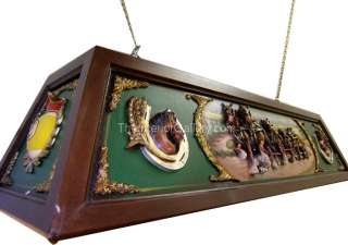   Horses Pool Table Light Diffuser Fixture Vinage Style 3D Clydesdales