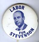 ADLAI STEVENSON Pin Button Pinback Eisenhower Campaign  