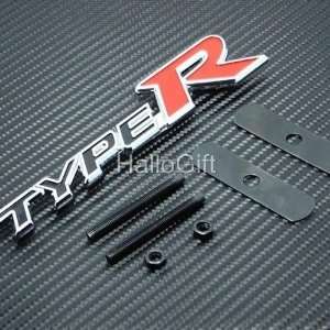  Universal 3D Type R Racing Logo Black Silver and Red Grill 