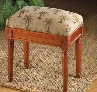 Palm Tree Cushion Foot Rest Stool Bench Seat Ottoman Tuffet Hassock 