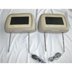  Acoustik Hd 7bg Pair of Beige Car Headrests with 7 Tft lcd Monitors 