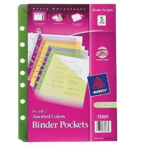  Avery Binder Pockets, Fits 3 Ring and 7 Ring Binders 