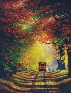 Charles White ROAD TO THE FUTURE School Bus Canvas  