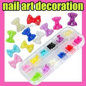 60 Acrylic Butterfly Bow Tie Nail Art Decoration 206 