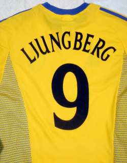   LJUNGBERG #9 World Cup SWEDEN Jersey Adult Size Medium Adidas Shirt