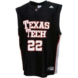  Adidas Texas Tech Red Raiders #22 Black Replica Basketball 