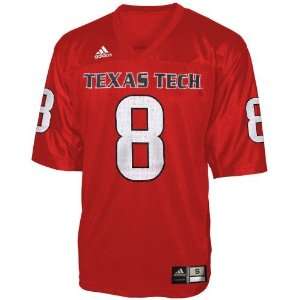  adidas Texas Tech Red Raiders #8 Scarlet Replica Football 