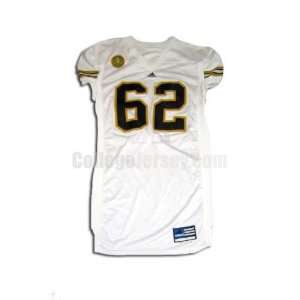   White No. 62 Game Used Army Adidas Football Jersey