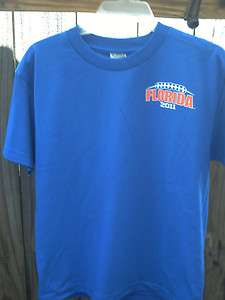 FLORDIA GATORS YOUTH SHIRT MEDIUM OR LARGE 2011 SCHEDULE  