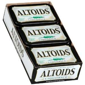 Altoids Curiously Strong Mints, Liquorice, 1.76 Ounce Tins (Pack of 12 